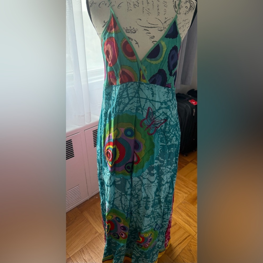 Desigual Colorful V-Neck Maxi Dress